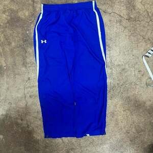 Y2K Under Armour Wide Leg Track Pants with Side Stripe, Blue, Blue, Blue, Blue,